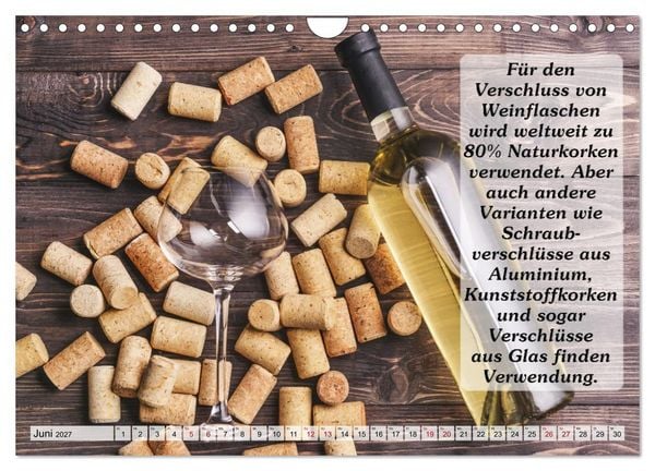 Produktbild: Wissenswertes &uuml;ber Wein (Wandkalender 2027 DIN A4 quer), CALVENDO Monatskalender
