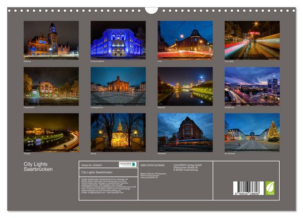 Produktbild: City Lights Saarbr&uuml;cken (Wandkalender 2026 DIN A3 quer), CALVENDO Monatskalender