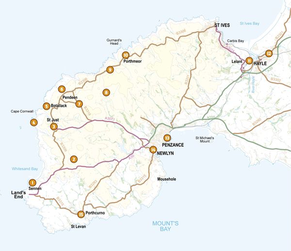 Produktbild: 15 Short Walks in Cornwall: Land's End and Penzance