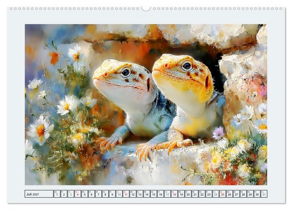 Produktbild: Echsenzauber. Farbenfrohe Reptilien (hochwertiger Premium Wandkalender 2027 DIN A2 quer), Kunstdruck in Hochglanz