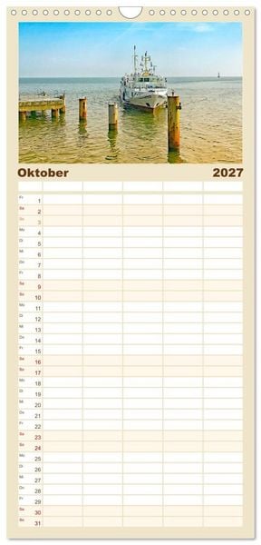 Produktbild: Familienplaner 2027 - Usedom - ein Traumreiseziel mit 5 Spalten (Wandkalender, 21 x 45 cm) CALVENDO