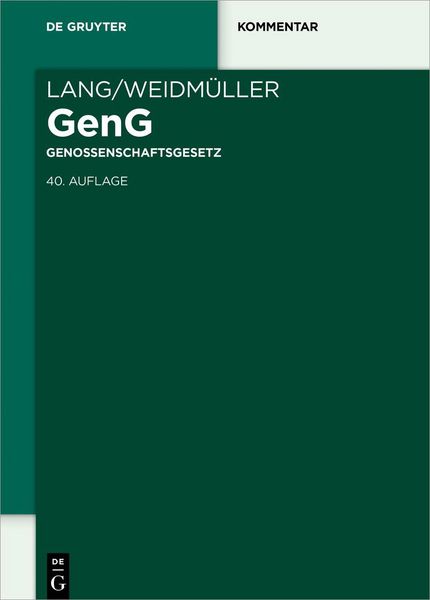 Produktbild: Lang/Weidm&uuml;ller Genossenschaftsgesetz
