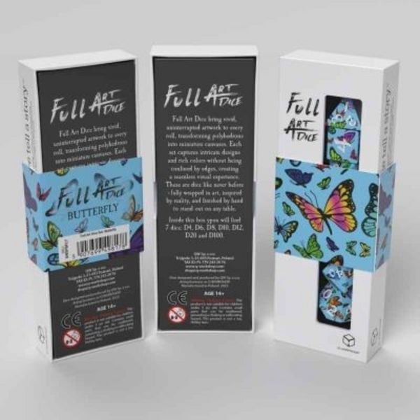 Q-Workshop QWO98178 - Full Art Dice Set: Butterfly, 7-teilig