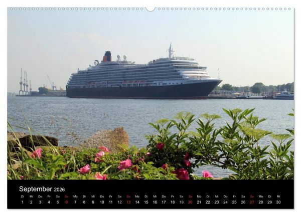 Produktbild: Cruiseliner in Warnem&uuml;nde (hochwertiger Premium Wandkalender 2026 DIN A2 quer), Kunstdruck in Hochglanz