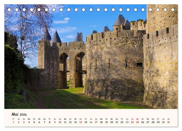 Produktbild: Cite von Carcassonne - Zeitreise ins Mittelalter (Tischkalender 2026 DIN A5 quer), CALVENDO Monatskalender