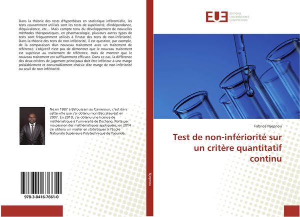 Produktbild: Test de non-inf&eacute;riorit&eacute; sur un crit&egrave;re quantitatif continu