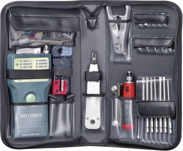 Produktbild: VOLTCRAFT Kabeltester CT-5 CT-5 Geeignet f&uuml;r RJ-45, BNC, RJ-11, IEE 1394, USB