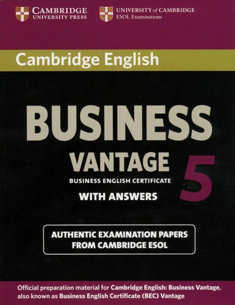 Cambridge BEC Vantage 5. Student's Book with answers
