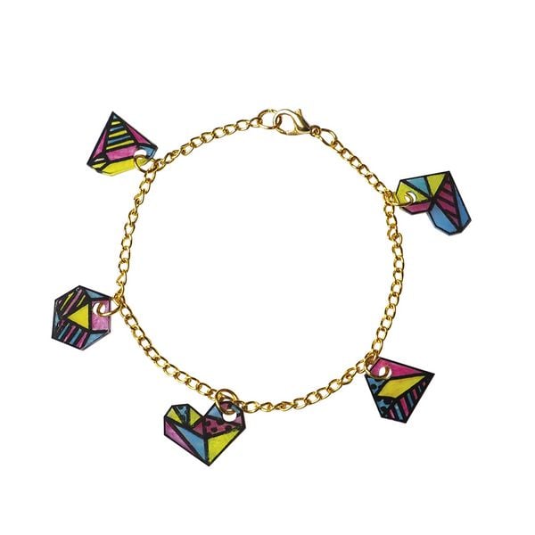 Produktbild: Geometrischer Schmuck aus Schrumpffolie &ndash; Bastel-Set f&uuml;r Kinder (7 Schmuckst&uuml;cke)