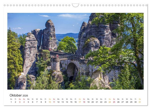 Produktbild: Sachsen - Land zwischen Elbe und Erzgebirge (Wandkalender 2026 DIN A3 quer), CALVENDO Monatskalender