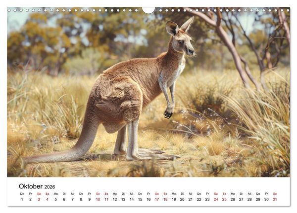 Produktbild: Wildes Down Under: Tiere des Australischen Kontinents (Wandkalender 2026 DIN A3 quer), CALVENDO Monatskalender