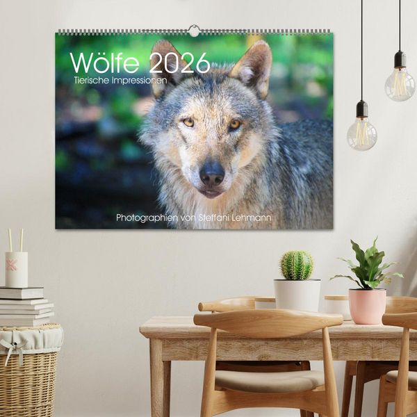 Produktbild: W&ouml;lfe 2026. Tierische Impressionen (Wandkalender 2026 DIN A2 quer), CALVENDO Monatskalender