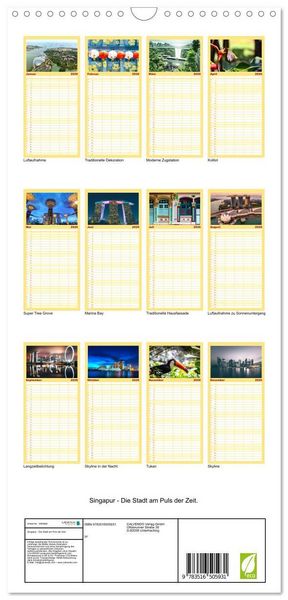 Produktbild: Familienplaner 2026 - Singapur - Die Stadt am Puls der Zeit. mit 5 Spalten (Wandkalender, 21 x 45 cm) CALVENDO