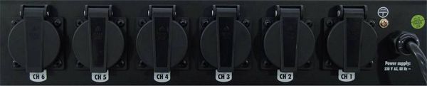 Produktbild: "Eurolite 48,3cm (19\")-Board 19 Zoll Stromverteiler 6fach 2 HE"