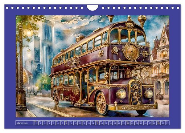 Produktbild: Steampunk power on ground, water, air and space (Wall Calendar 2026 DIN A4 landscape), CALVENDO 12 Month Wall Calendar