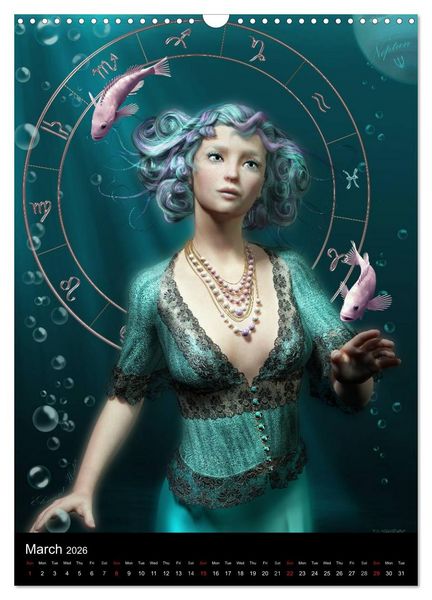 Produktbild: Zodiac Fantasy Circle (Wall Calendar 2026 DIN A3 portrait), CALVENDO 12 Month Wall Calendar