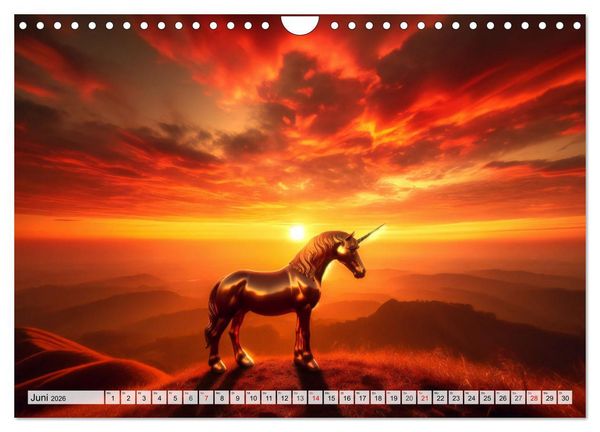 Produktbild: Mystische Einh&ouml;rner - Jahreszeiten im Einhornland (Wandkalender 2026 DIN A4 quer), CALVENDO Monatskalender
