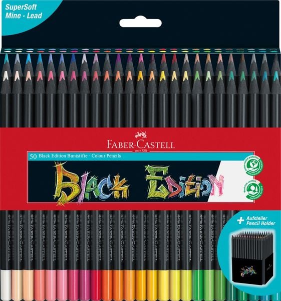 Faber-Castell Buntstifte Black Edition 50er Kartonetui