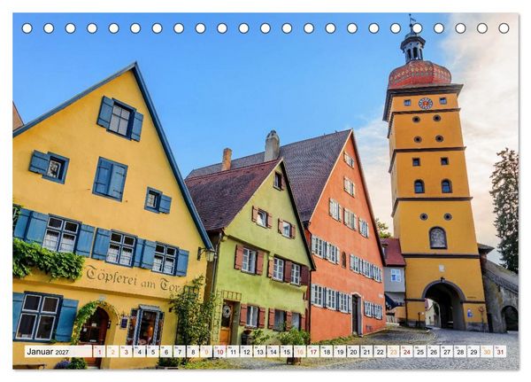 Produktbild: Dinkelsb&uuml;hl - Zw&ouml;lf Momente in der Altstadt (Tischkalender 2027 DIN A5 quer), CALVENDO Monatskalender