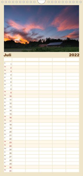 Produktbild: Familienplaner Goldene Stunde - Landschaftsbilder der Schweiz (Wandkalender 2022 , 21 cm x 45 cm, hoch)