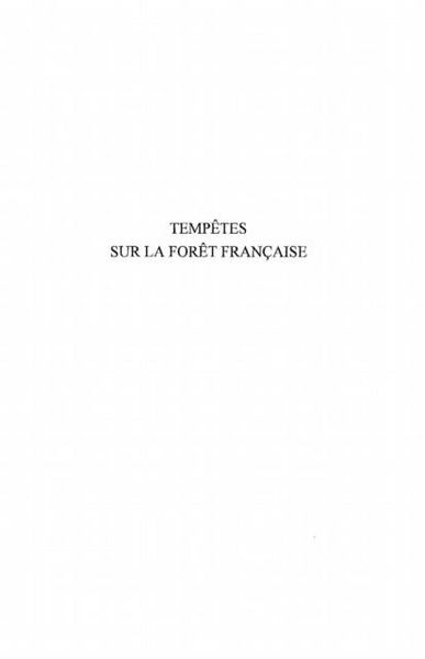 Produktbild: Tempetes sur la foret francaise xvie-xxe