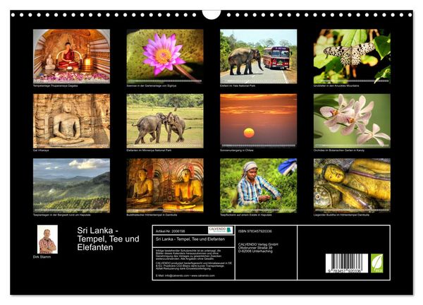 Produktbild: Sri Lanka - Tempel, Tee und Elefanten (Wandkalender 2026 DIN A3 quer), CALVENDO Monatskalender
