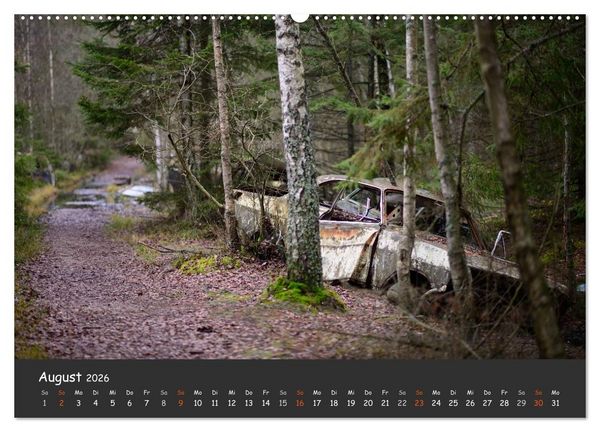 Produktbild: BILKYRKOG&Aring;RDEN Der Autofriedhof im Kyrk&ouml; Mosse (Wandkalender 2026 DIN A2 quer), CALVENDO Monatskalender