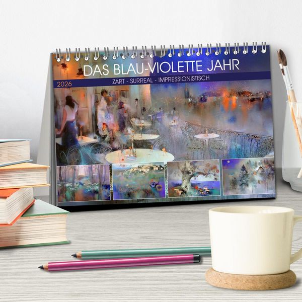 Produktbild: Das blau-violette Jahr (Tischkalender 2026 DIN A5 quer), CALVENDO Monatskalender