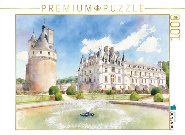 CALVENDO Puzzle Schloss Chenonceau in Frankreich | 1000 Teile Lege-Größe 64x48cm Foto-Puzzle für glückliche Stunden