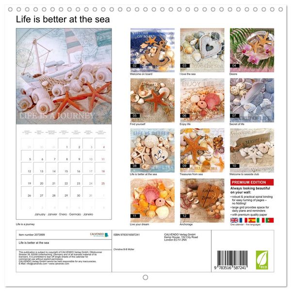 Produktbild: Life is better at the sea (Wall Calendar 2026 12 &times; 12 Inch) CALVENDO 12 Month Wall Calendar