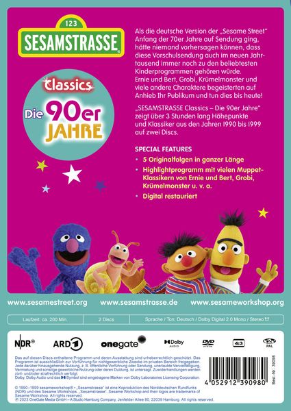 Produktbild: Sesamstra&szlig;e Classics - Die 90er Jahre [2 DVDs]