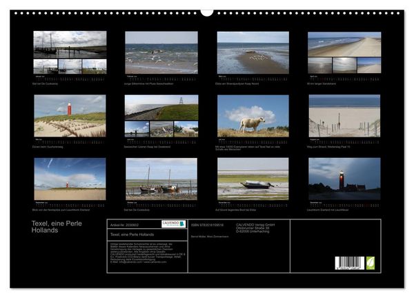 Produktbild: Texel, eine Perle Hollands (Wandkalender 2026 DIN A2 quer), CALVENDO Monatskalender
