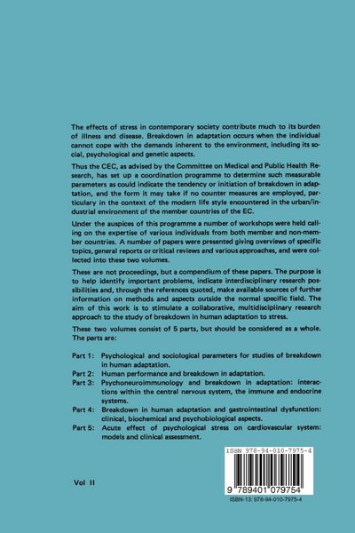 Produktbild: Breakdown in Human Adaptation to &lsquo;Stress&rsquo; Volume II