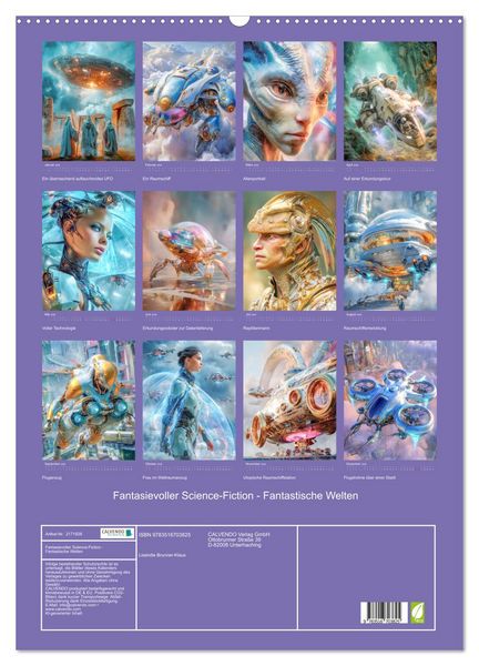 Produktbild: Fantasievoller Science-Fiction - Fantastische Welten (Wandkalender 2026 DIN A2 hoch), CALVENDO Monatskalender