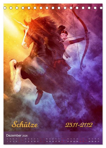 Produktbild: M&auml;dchen im Manga Style (Sternzeichen) (Tischkalender 2026 DIN A5 hoch), CALVENDO Monatskalender