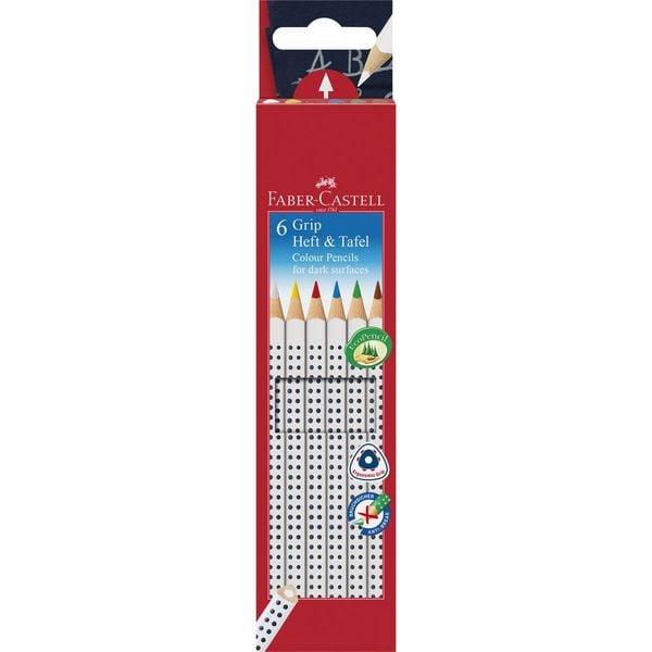 Produktbild: Faber-Castell Buntstifte Grip Heft & Tafel, 6er Set