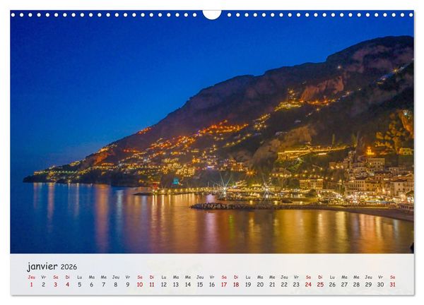 Produktbild: C&ocirc;te amalfitaine - Villes romantiques et paysages magiques (Calendrier mural 2026 DIN A3 vertical), CALVENDO calendrier mensuel