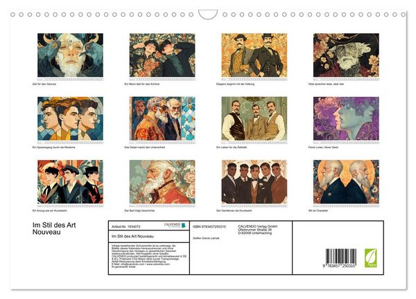 Produktbild: Im Stil des Art Nouveau (Wandkalender 2026 DIN A3 quer), CALVENDO Monatskalender