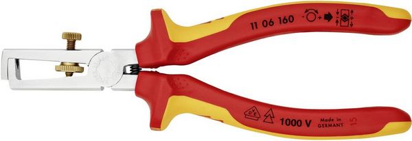 Produktbild: Knipex 11 06 160 Abisolierzange 10mm&sup2; (max) 7 (max) 5mm (max)