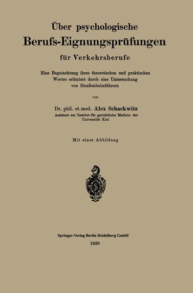 Produktbild: &Uuml;ber psychologische Berufs-Eignungspr&uuml;fungen f&uuml;r Verkehrsberufe
