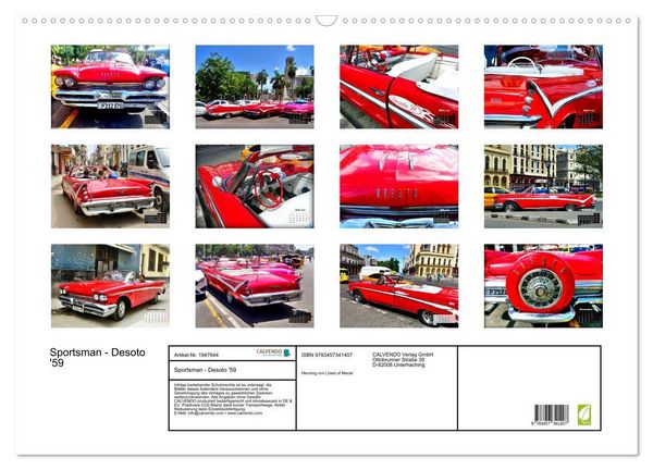 Produktbild: Sportsman - Desoto '59 (Wandkalender 2026 DIN A2 quer), CALVENDO Monatskalender