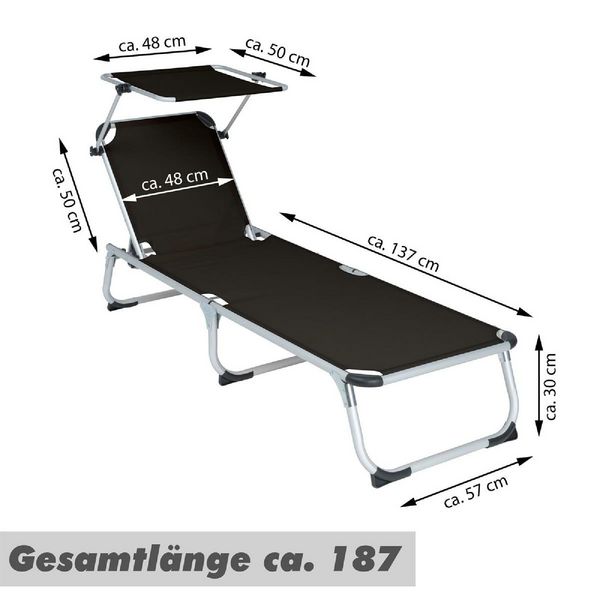 Produktbild: Alu Sonnenliege mit Sonnendach