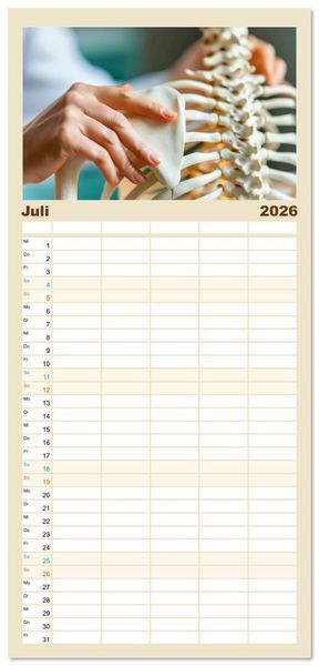 Produktbild: Familienplaner 2026 - Chiropraktik - mit den H&auml;nden behandeln mit 5 Spalten (Wandkalender, 21 x 45 cm) CALVENDO