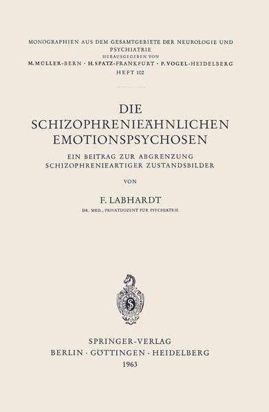 Produktbild: Die Schizophrenie&auml;hnlichen Emotionspsychosen