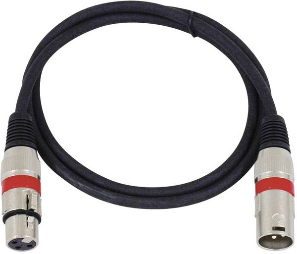 Produktbild: Omnitronic 30220406 XLR Verbindungskabel [1x XLR-Stecker 3 polig - 1x XLR-Buchse 3 polig] 1.00 m Schwarz