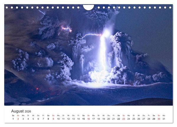 Produktbild: Vulkane 2026 (Wandkalender 2026 DIN A4 quer), CALVENDO Monatskalender