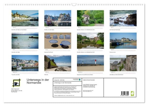 Produktbild: Unterwegs in der Normandie (Wandkalender 2026 DIN A2 quer), CALVENDO Monatskalender
