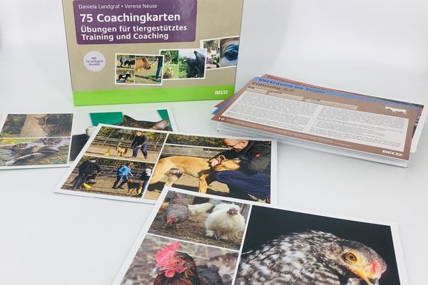 Produktbild: 75 Coachingkarten &Uuml;bungen f&uuml;r tiergest&uuml;tztes Training und Coaching