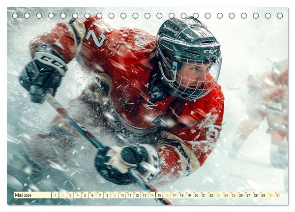 Produktbild: Eishockey - tolle Momente (Tischkalender 2026 DIN A5 quer), CALVENDO Monatskalender