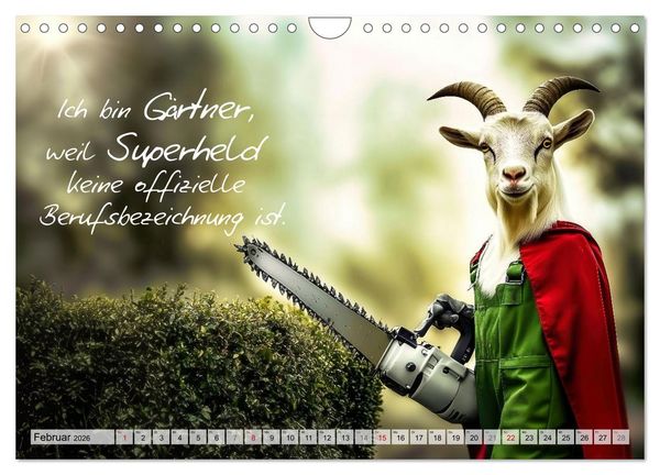 Produktbild: Den Bock zum G&auml;rtner gemacht (Wandkalender 2026 DIN A4 quer), CALVENDO Monatskalender